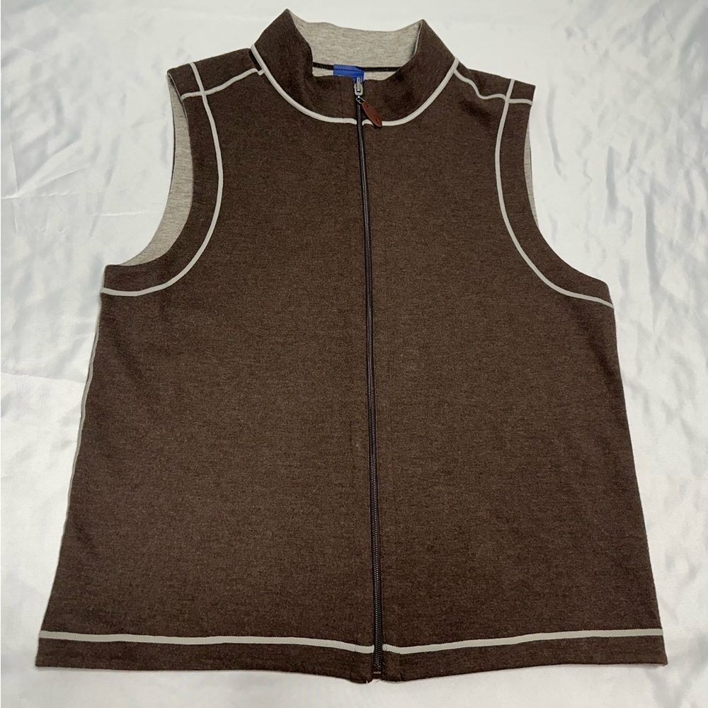 Men's Brown Zip-Up Vest